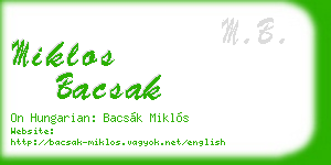 miklos bacsak business card